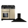 Rangemaster Kitchener Dual Fuel Range Cooker & Hood Pack, A Rated