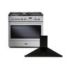 Rangemaster Professional Plus FX Dual Fuel Range Cooker and Hood Pack, A Rated