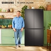 Samsung RF65DG960EB1 Series 9 American Fridge Freezer with Beverage Center, Black,  Plumbed, E Rated