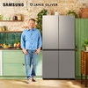 Samsung RF65DG960ESR Series 9 American Fridge Freezer with Beverage Center,  Plumbed, Stainless Steel, E Rated