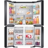 Samsung RF65DG9H0EB1 Family Hub AI Vision Inside American Fridge Freezer, Black Deep Ocean Inox Finish, E Rated,  Plumbed