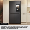 Samsung RF65DG9H0EB1 Family Hub AI Vision Inside American Fridge Freezer, Black Deep Ocean Inox Finish, E Rated,  Plumbed