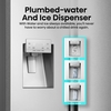 Hisense RF793N4SASE American Fridge Freezer, Stainless Steel, E Rated,  Plumbed