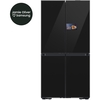 Samsung RM90F67CECEU American Fridge Freezer, Clean Deep Charcoal, Black, E Rated,  Plumbed