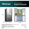 Hisense RQ5P470SAID American Fridge Freezer,  Non-Plumbed, Stainless Steel, D Rated