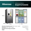Hisense RQ5P470SMIE American Fridge Freezer, Silver, E Rated,  Non-Plumbed