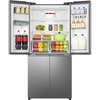 Hisense RQ5P470SMIE American Fridge Freezer, Silver, E Rated,  Non-Plumbed