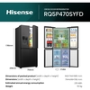 Hisense RQ5P470SYFD American Fridge Freezer, Black, D Rated,  Non-Plumbed