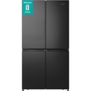Hisense RQ758N4SAFE American Fridge Freezer, Black, E Rated,  Non-Plumbed