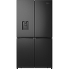 Hisense RQ758N4SWFE American Fridge Freezer, Black, E Rated,  Non-Plumbed