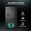 Hisense RQ758N4SWFE American Fridge Freezer, Black, E Rated,  Non-Plumbed
