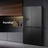 Hisense RQ758N4SWFE American Fridge Freezer, Black, E Rated,  Non-Plumbed
