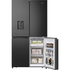 Hisense RQ758N4SWFE American Fridge Freezer, Black, E Rated,  Non-Plumbed