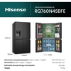 Hisense RQ760N4SBFE American Fridge Freezer, Black, E Rated,  Non-Plumbed