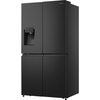 Hisense RQ760N4SBFE American Fridge Freezer, Black, E Rated,  Non-Plumbed