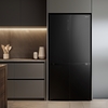 Hisense RQ768N4GBE American Fridge Freezer,  Non-Plumbed, Black, E Rated