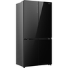 Hisense RQ768N4GBE American Fridge Freezer,  Non-Plumbed, Black, E Rated