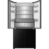 Hisense RQ768N4GBE American Fridge Freezer,  Non-Plumbed, Black, E Rated