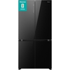Hisense RQ768N4GBE American Fridge Freezer,  Non-Plumbed, Black, E Rated