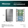 Hisense RQ768N4GVE American Fridge Freezer, Silver, E Rated,  Non-Plumbed