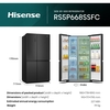 Hisense RS5P668SSFC American Fridge Freezer, Black, C Rated,  Non-Plumbed