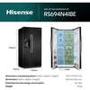 Hisense RS694N4IBE American Fridge Freezer, Black, E Rated,  Plumbed