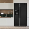 Hisense RS694N4IBE American Fridge Freezer, Black, E Rated,  Plumbed