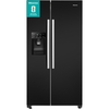 Hisense RS694N4IBE American Fridge Freezer,  Plumbed, Black, E Rated