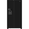 Hisense RS694N4TBE American Fridge Freezer, Black, E Rated,  Non-Plumbed