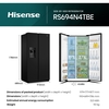 Hisense RS694N4TBE American Fridge Freezer, Black, E Rated,  Non-Plumbed