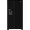 Hisense RS694N4TBE American Fridge Freezer, Black, E Rated,  Non-Plumbed