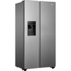 Hisense RS694N4TIE American Fridge Freezer,  Non-Plumbed, Stainless Steel, E Rated