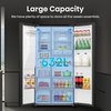 Hisense RS818N4TFC American Fridge Freezer, Black, C Rated,  Non-Plumbed