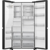 Hisense RS818N4TFE American Fridge Freezer,  Non-Plumbed, Black, E Rated