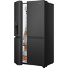 Hisense RS818N4TFE American Fridge Freezer,  Non-Plumbed, Black, E Rated