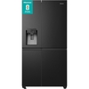 Hisense RS818N4TFE American Fridge Freezer,  Non-Plumbed, Black, E Rated
