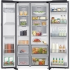 Samsung RS90F64EETEU American Fridge Freezer, Matt Metal Silver, E Rated,  Plumbed