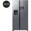 Samsung RS90F64EETEU American Fridge Freezer, Matt Metal Silver, E Rated,  Plumbed
