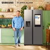 Samsung RS90F66BETEU Family Hub American Fridge Freezer, Matt Metal Silver,  Plumbed, E Rated
