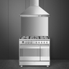 Smeg SCB92MX8 Concert Classic 90cm Dual Fuel Range Cooker, Stainless Steel, A Rated