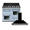 Smeg Victoria Dual Fuel Range Cooker & Hood Pack, Blue, A Rated
