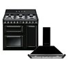 Smeg Victoria Dual Fuel Range Cooker & Hood Pack, Black, A Rated