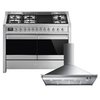 Smeg Opera Dual Fuel Range Cooker & Hood Pack, Stainless Steel, A Rated