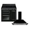 Smeg Victoria Induction Range Cooker & Hood Pack, Black, A Rated