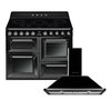 Smeg Victoria Induction Range Cooker & Hood Pack, Black, A Rated