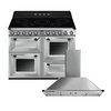 Smeg Victoria Induction Range Cooker & Hood Pack, Stainless Steel, A Rated