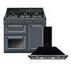 Smeg Victoria Dual Fuel Range Cooker & Hood Pack, Grey, A Rated