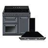 Smeg Victoria Induction Range Cooker & Hood Pack, Grey, A Rated