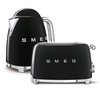Smeg Toaster and Kettle Pack, 4 Slice, Black
