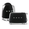 Smeg Toaster and Kettle Pack, 4 Slice, Black